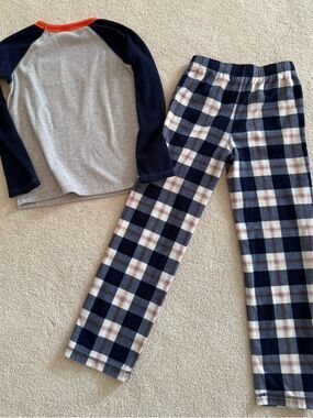 Kids lands end Plaid Pajama Set with Orange